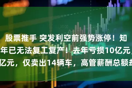 股票推手 突发利空前强势涨停！知名车企公告：今年已无法复工复产！去年亏损10亿元，仅卖出14辆车，高管薪酬总额却达955万元
